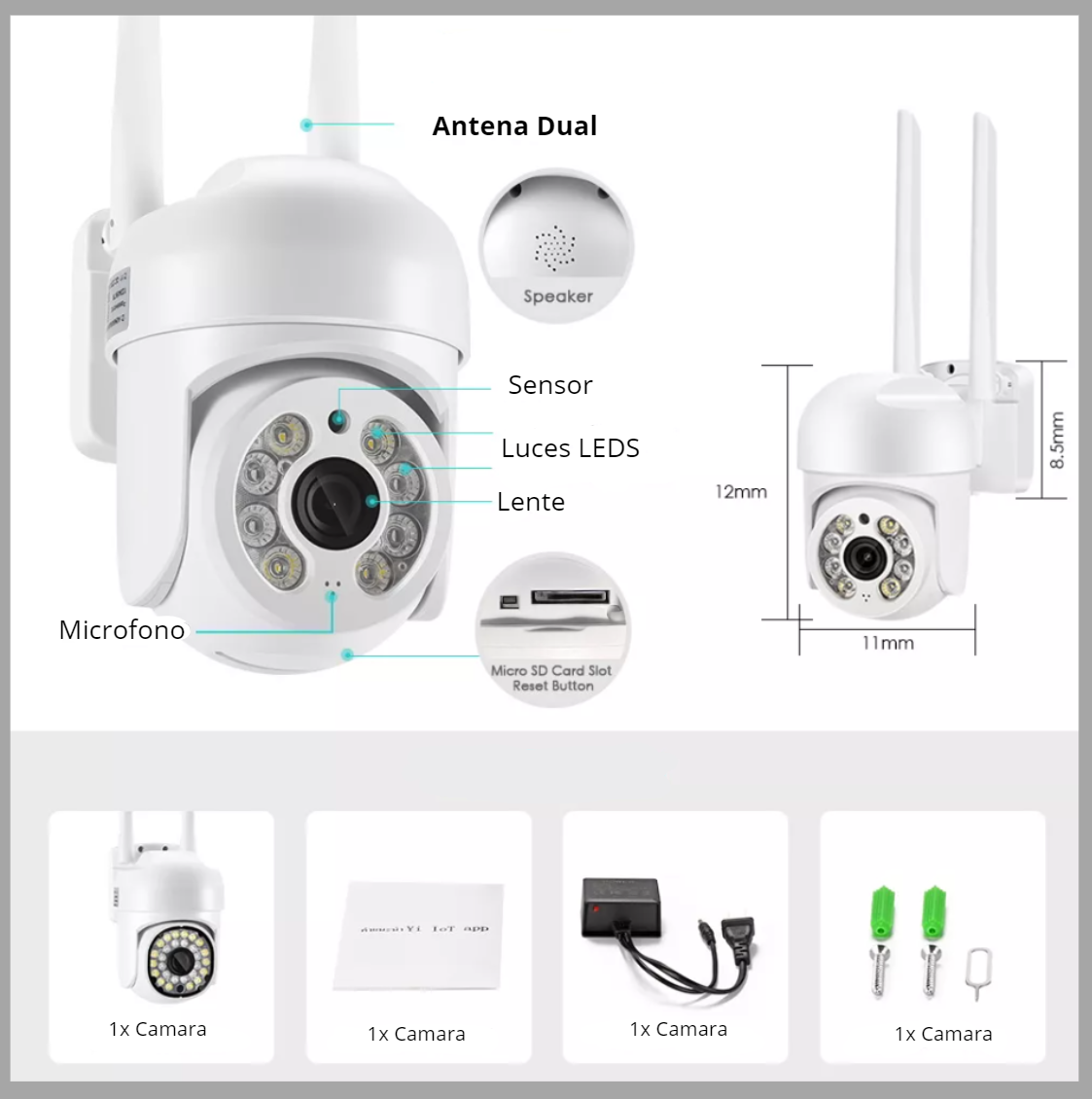 Camara de Seguridad para Exterior Wifi