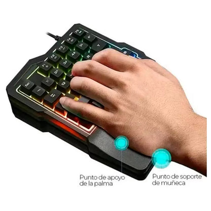 Teclado gamer una mano JX-K7