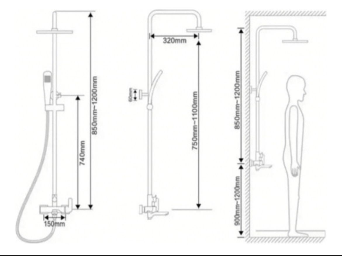 DUCHA COLUMNA MONOMANDO 3 FUNCIONES